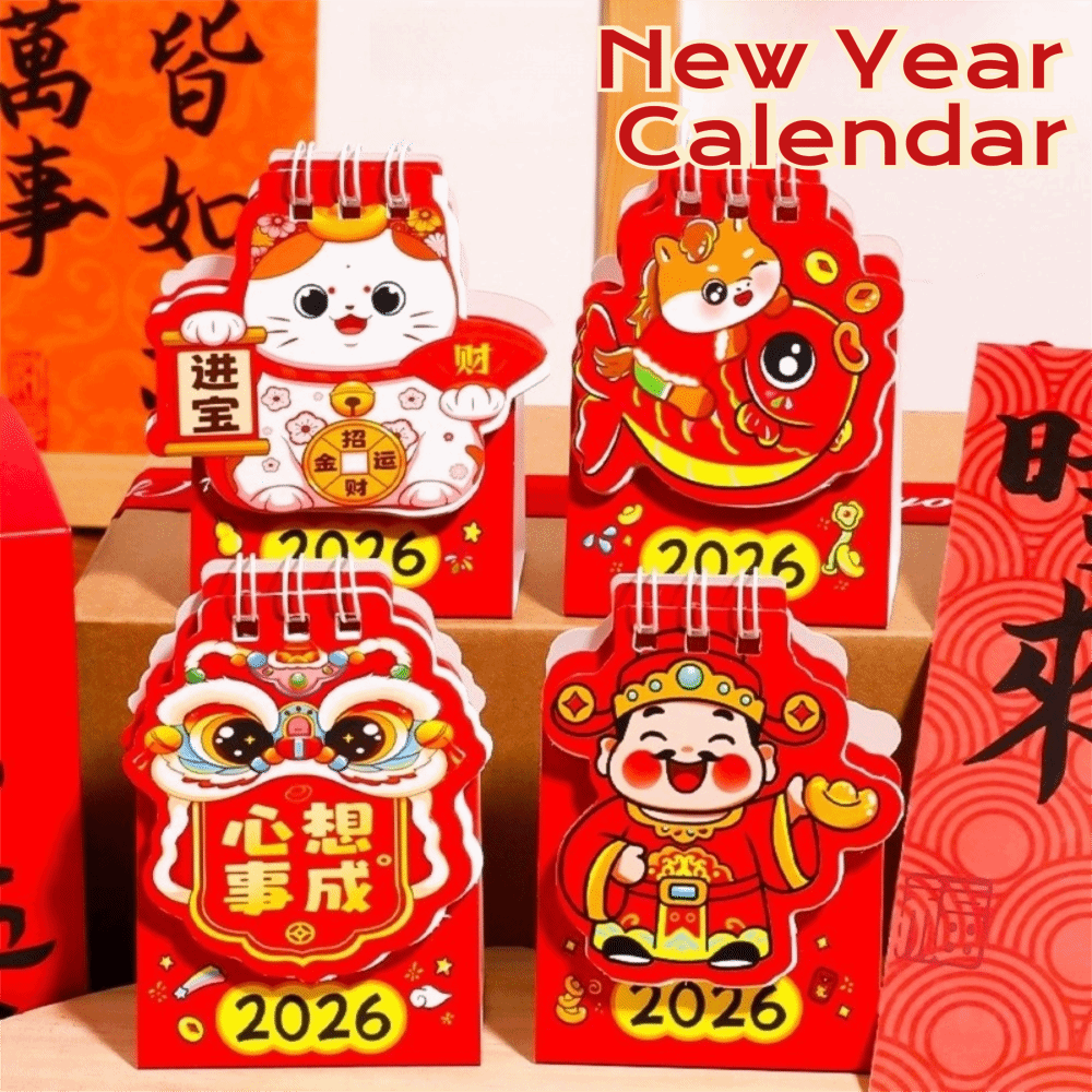 Cute Mini 2026 Desk Calendar Portable Cartoon Cat Coil Calendar Schedule Mark Daily Planner Desktop Ornaments