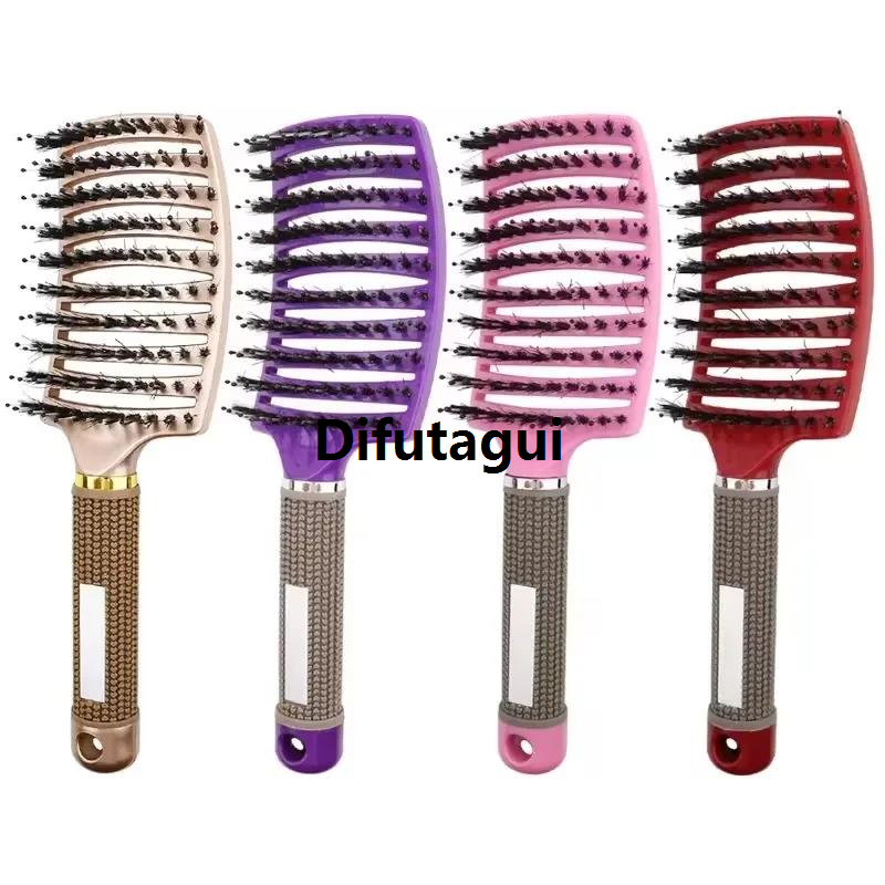 Difutagui 1pcsDetangle Hairbrush Women Hair Brush Massage Comb Anti Klit Brushy Fifty percent discount Haarborstel Scalp Curly Combing Brushes Hairdressing Tools