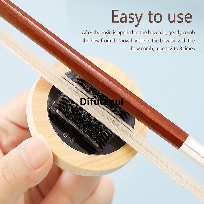 Difutagui Clean the bow violin with the student durable portable bow tail Fashion 5.9 tool 5.9*CM round violin comb viola bow brush GHAN