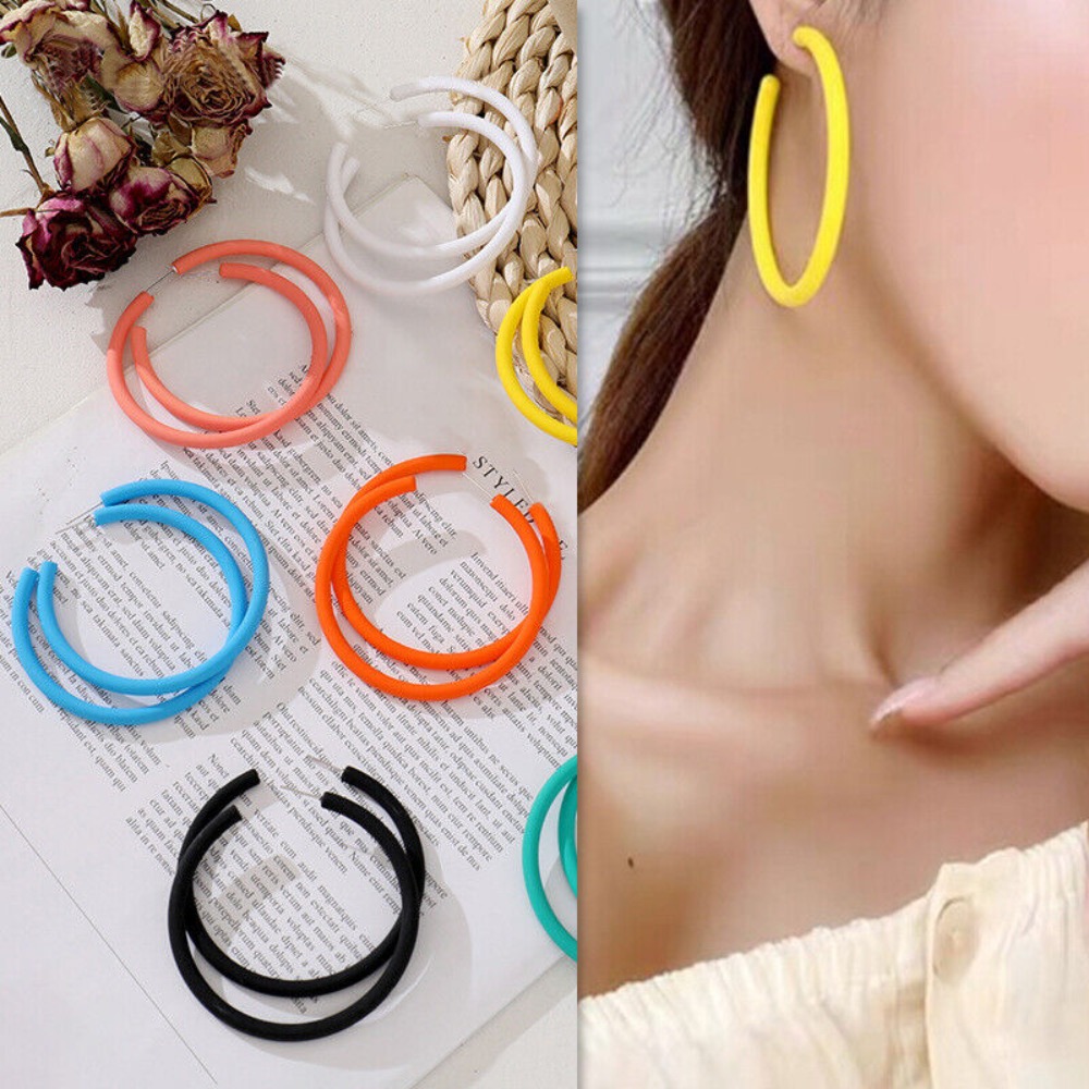 1 pair New Acrylic Circular Earrings Circle Jewelry Ear Jewelry Round Acrylic Earrings Gift