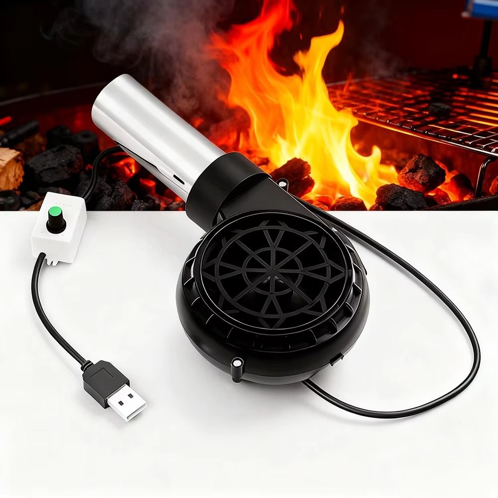 Enthusiasts Power Supply BBQ Blower Adjustable Speed Handheld Barbecue Fan BBQ Air Enhancer Camping Cooking