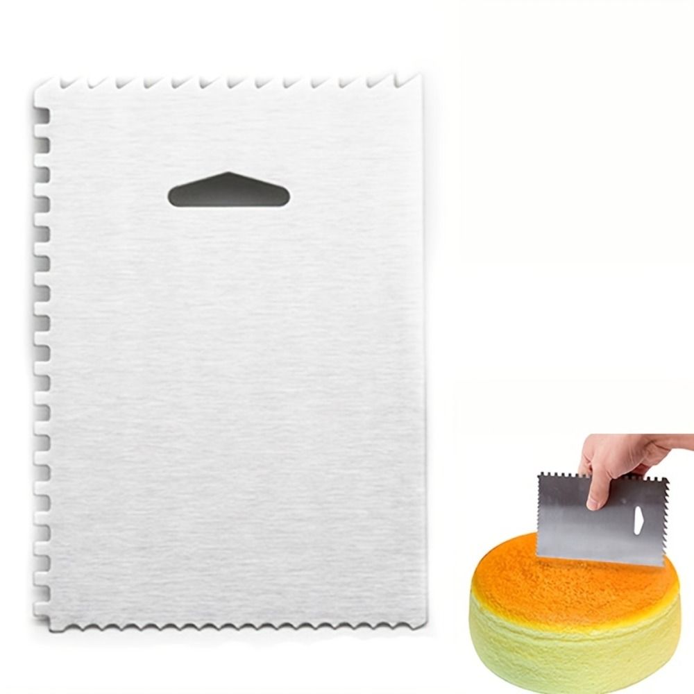 Kitchen Baking Tools Stainless Steel Cake Scraper Irregular Cake Spatula Smooth Finishes Safe Buttercream Spatula Fondant