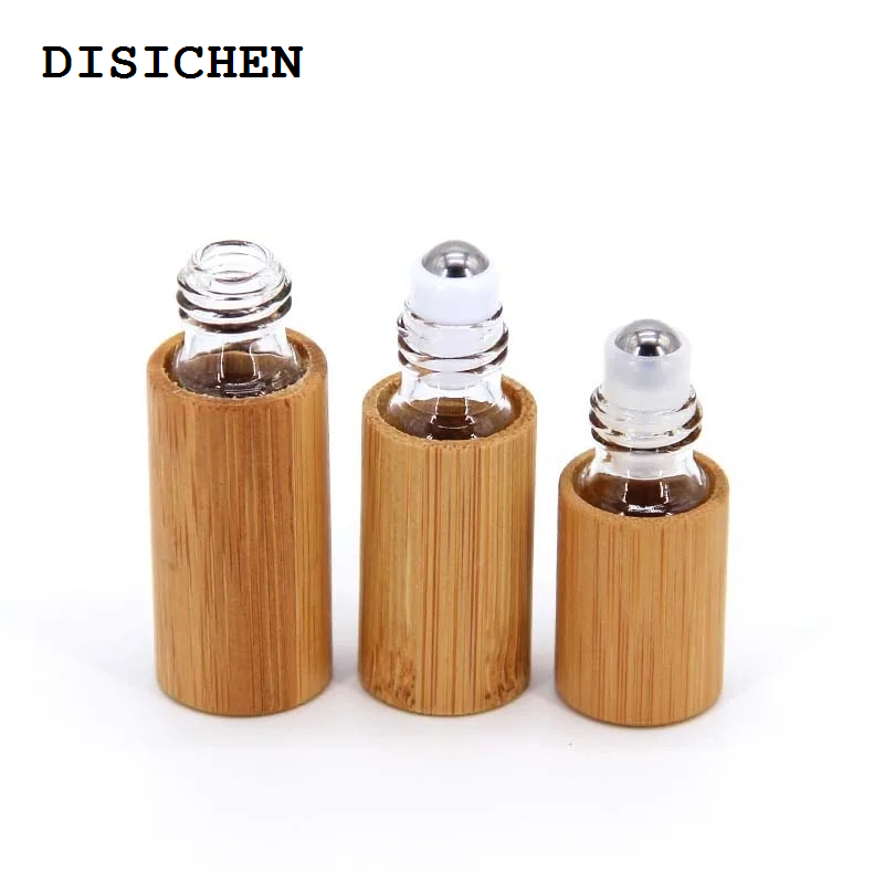 DISICHEN New style 3ml 5ml 10ml Bamboo Wood Bottle Perfume Empty Oil Bottle Stainless Roll On Ball Perfume Aromatherapy Bottle Oil Roller Bottle