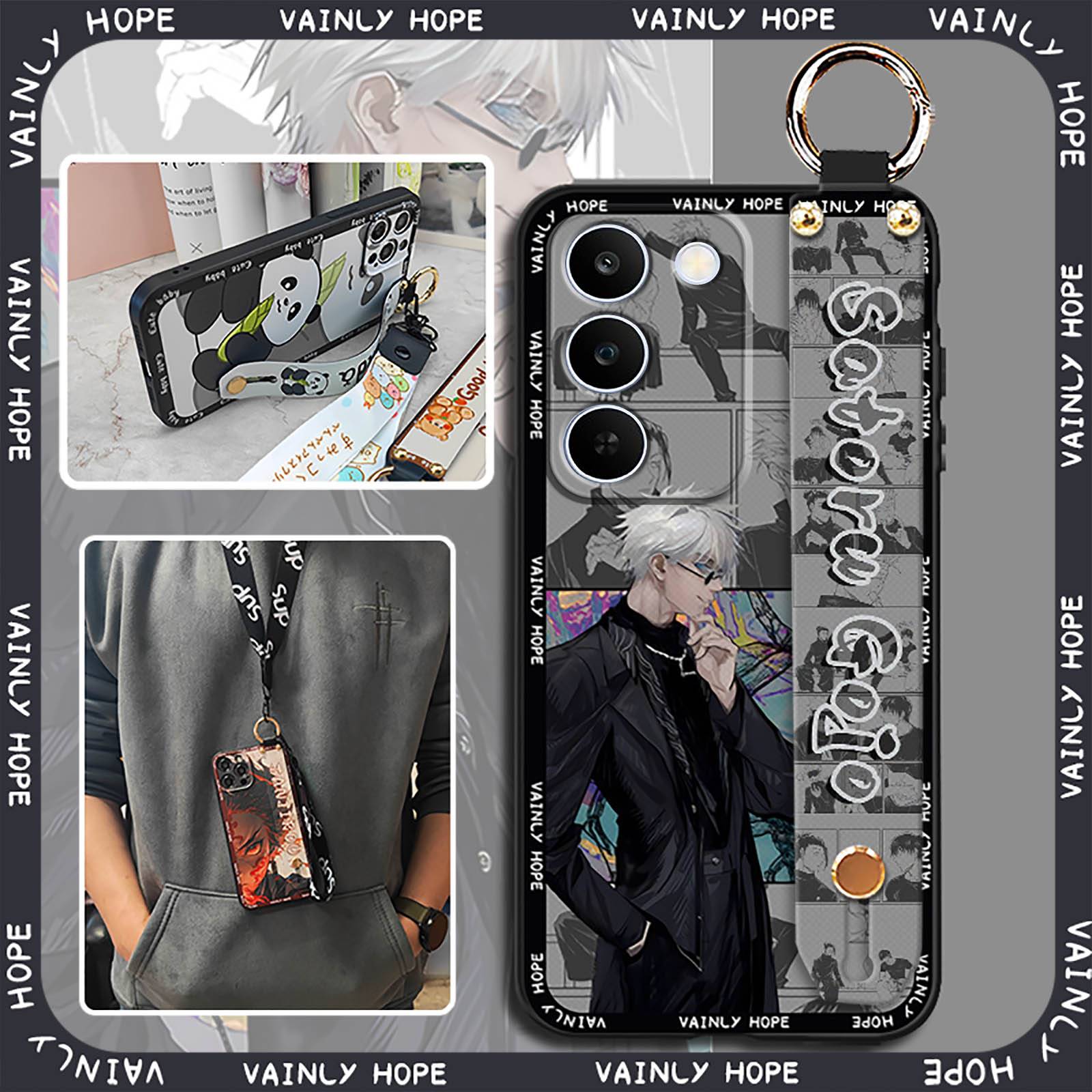 Cute Lanyard Phone Case For Realme C83 5G/P4Lite 5G/C100 5G Soft case Silicone Protective Waterproof Phone Holder Anime