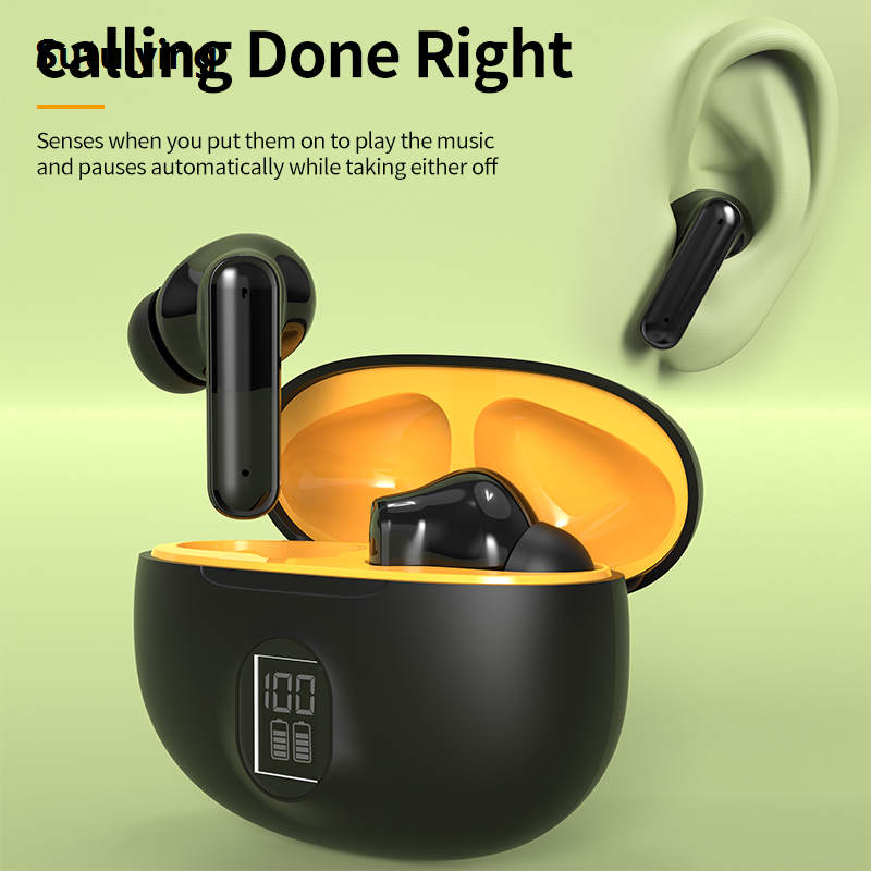 Sutuiying Y91 Digital Display Headset Stereo Sound Bluetooth-compatible Luxury 5.3 TWS Wireless Headphones LED Power Earphones