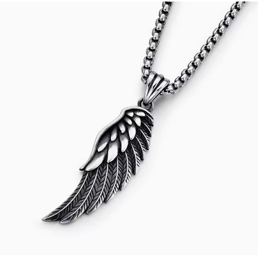 【Mega Sale】Xinqi Jewelry Vintage Eagle Plume Tang Grass Pattern Trendy Men's Personal Style Style Old Thai Silver Square Pendant