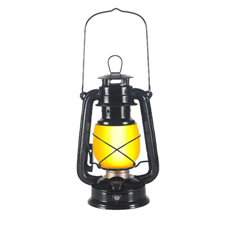 ARELENE Portable Camping Lamp USB Rechargeable Hanging Tent Lantern Without Remote Control Dynamic Flame Light Battery Powered B