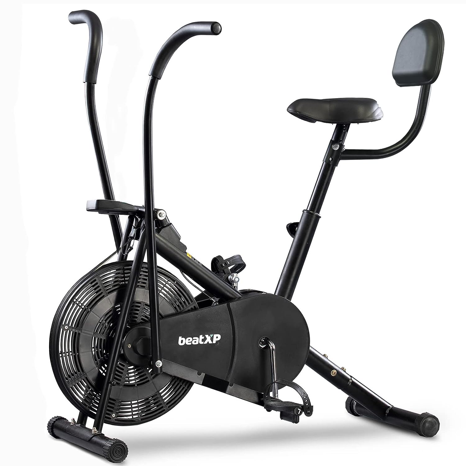 2 In 1 Air Bike Exercise Cycle for Home Gym - Full Body Workout Fitness Cycle with Adjustable Cushioned Seat & Back Support