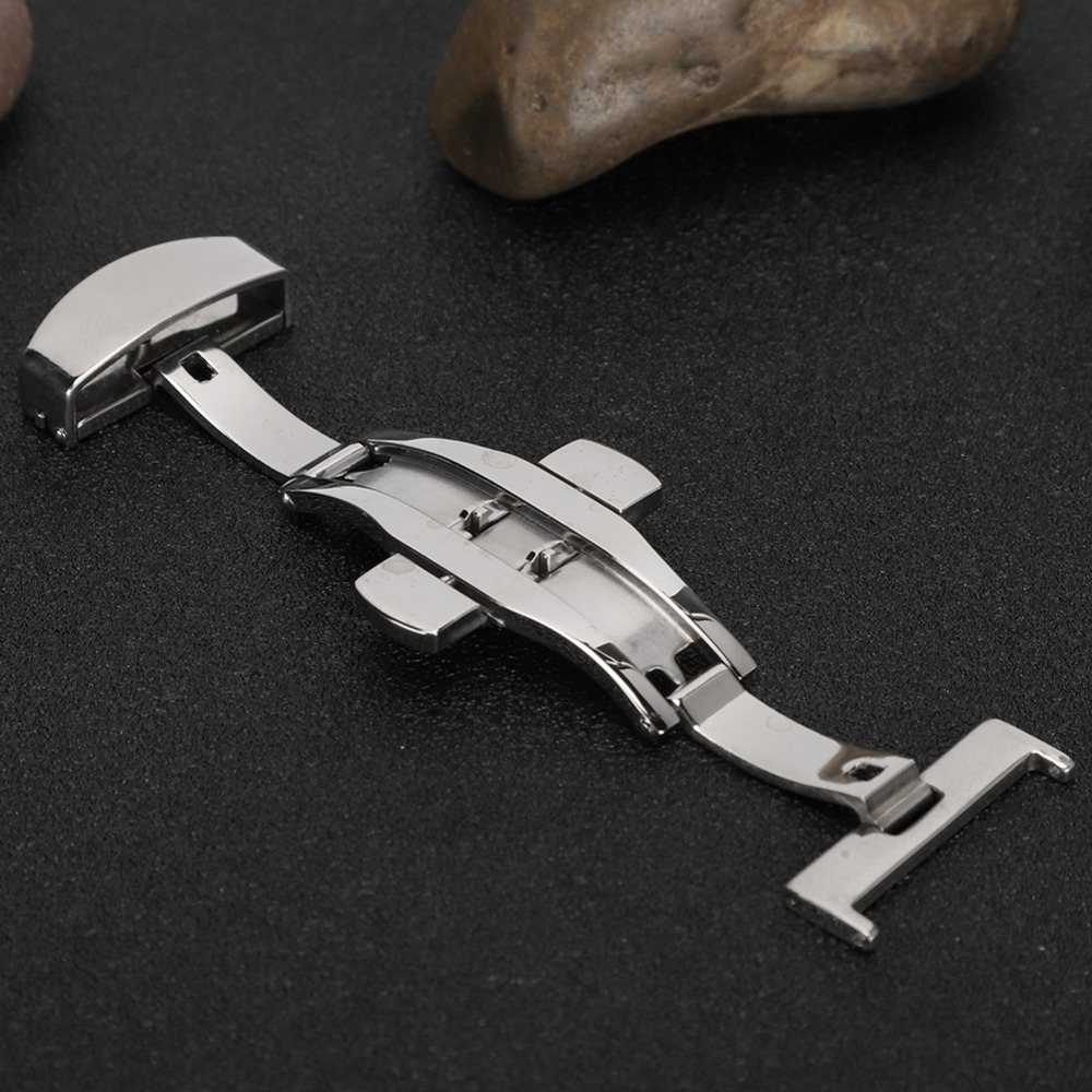 Durable Gold/Silver Watch Automatic Buckle Stainless Steel 18mm/20mm/22mm Replacement Watch Buckle Metal Watch Buckle Accessory Upgrade