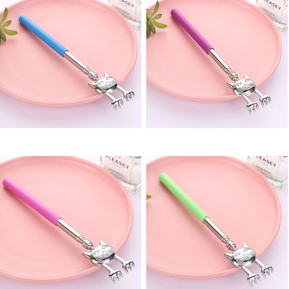 Convenient Stainless Steel Tickle Back Scratcher Scratching Cat Shape Retractable Massager Sturdy Relieve Itching Back Relaxation Massager Men And Women