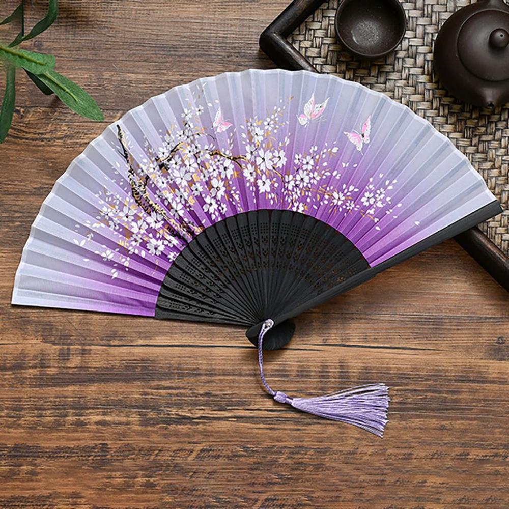 pcs Quality Summer Gift Vintage Style Colorful Bamboo Wooden Dance Hand Fan Folding Fan Fan Crafts Home Decoration