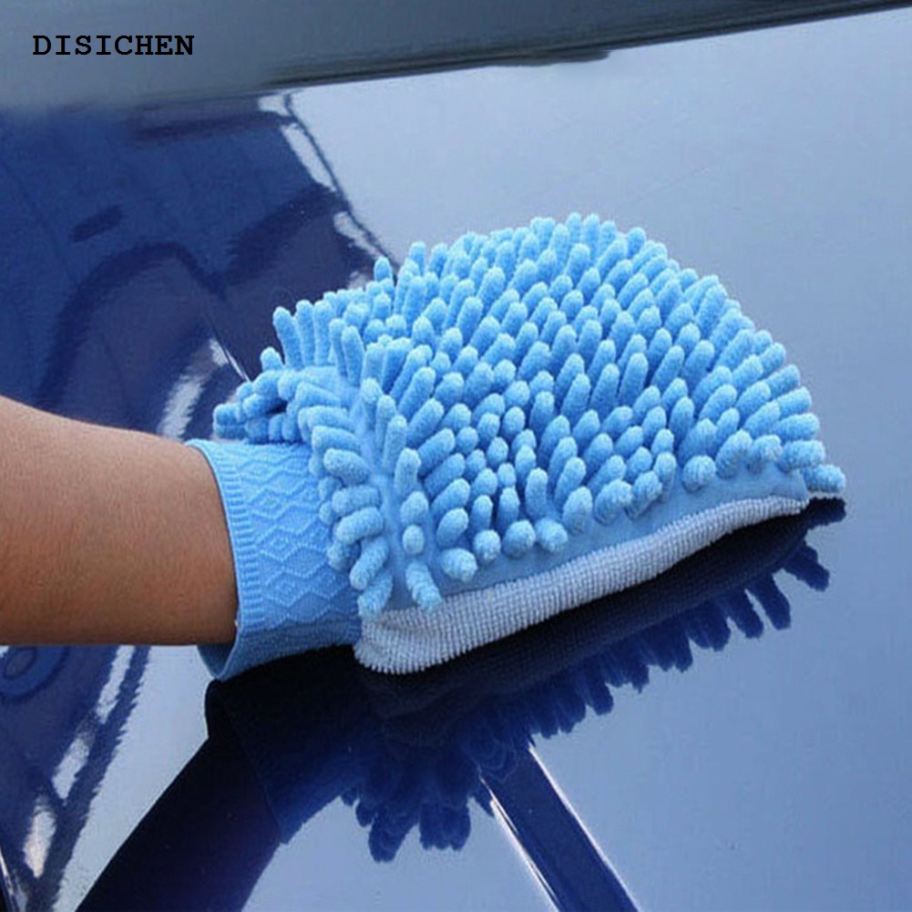 DISICHEN Affordable 1PC Waterproof Car Wash Microfiber Chenille Gloves Car Cleaning Detailing Brush Auto Care Double-faced Cloths Random Color