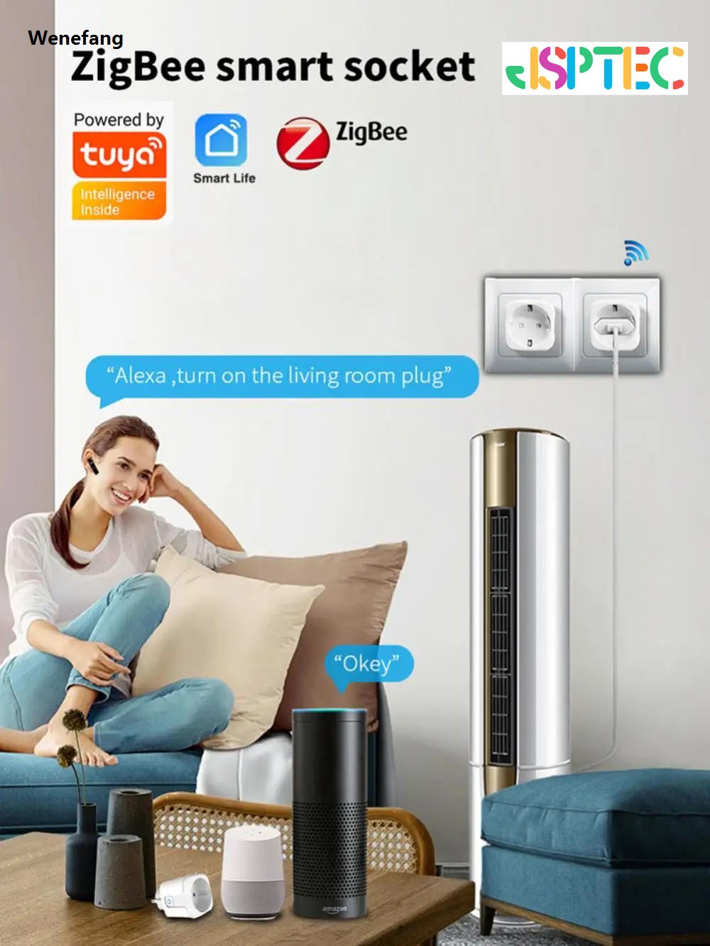 Wenefang Tuya Smart Plug Zigbee EU 16A/20A Smart Socket With Power Monitor Fifty percent discount Timing Voice Control Works Whit Alexa Google Home Alice