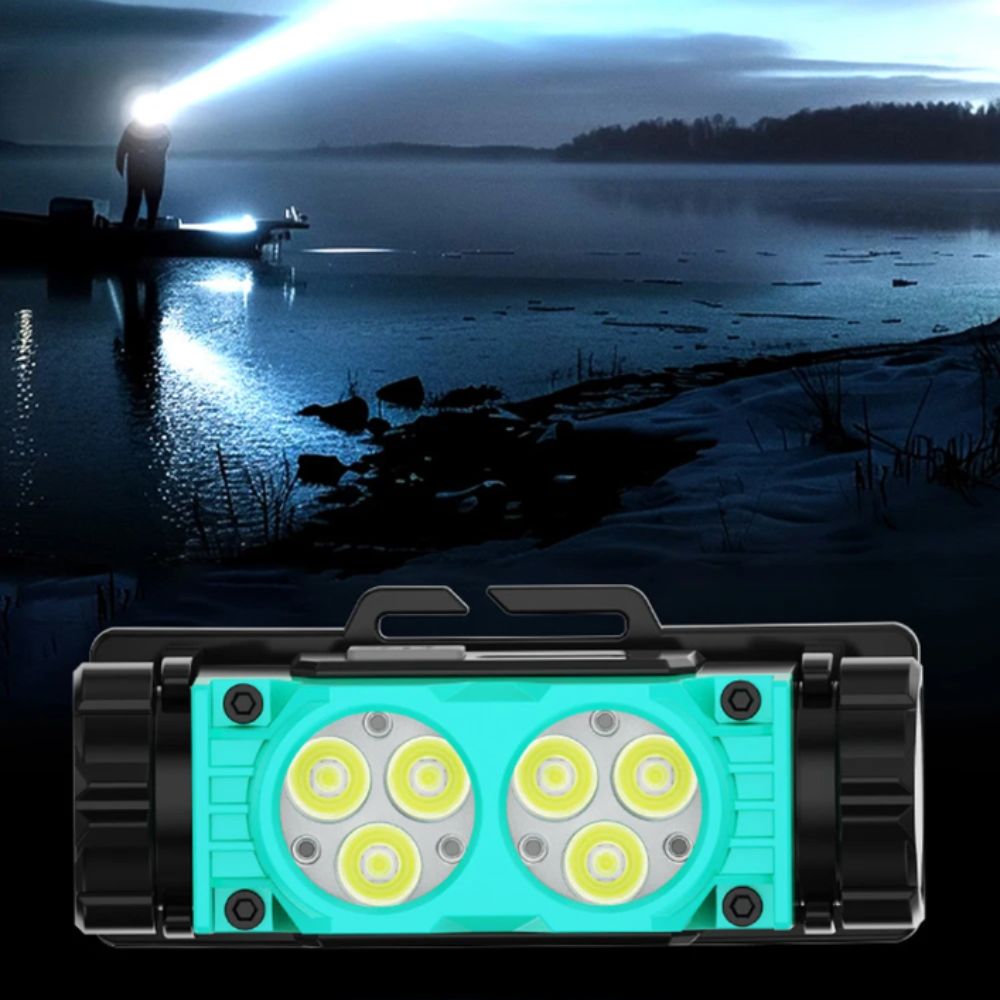 Portable Design Powerful 6 Core LED Headlamp Lightweight 109g Adjustable Angle Rechargeable Headlamp Adjustable Beam Bright Beam Camping Flashlight Mining