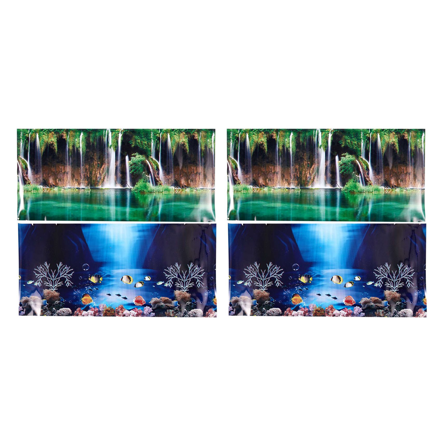 FORIDE 2X Blue Fresh Sea Background Aquarium Ocean Landscape Poster Fish Tank Background
