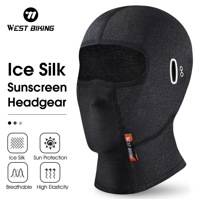 WEST BIKING Sun Protection Cycg Motorcycle Ice Silk Full Face Headgear Tube For Men Women Balaclava Mask Anti-UV Scarf