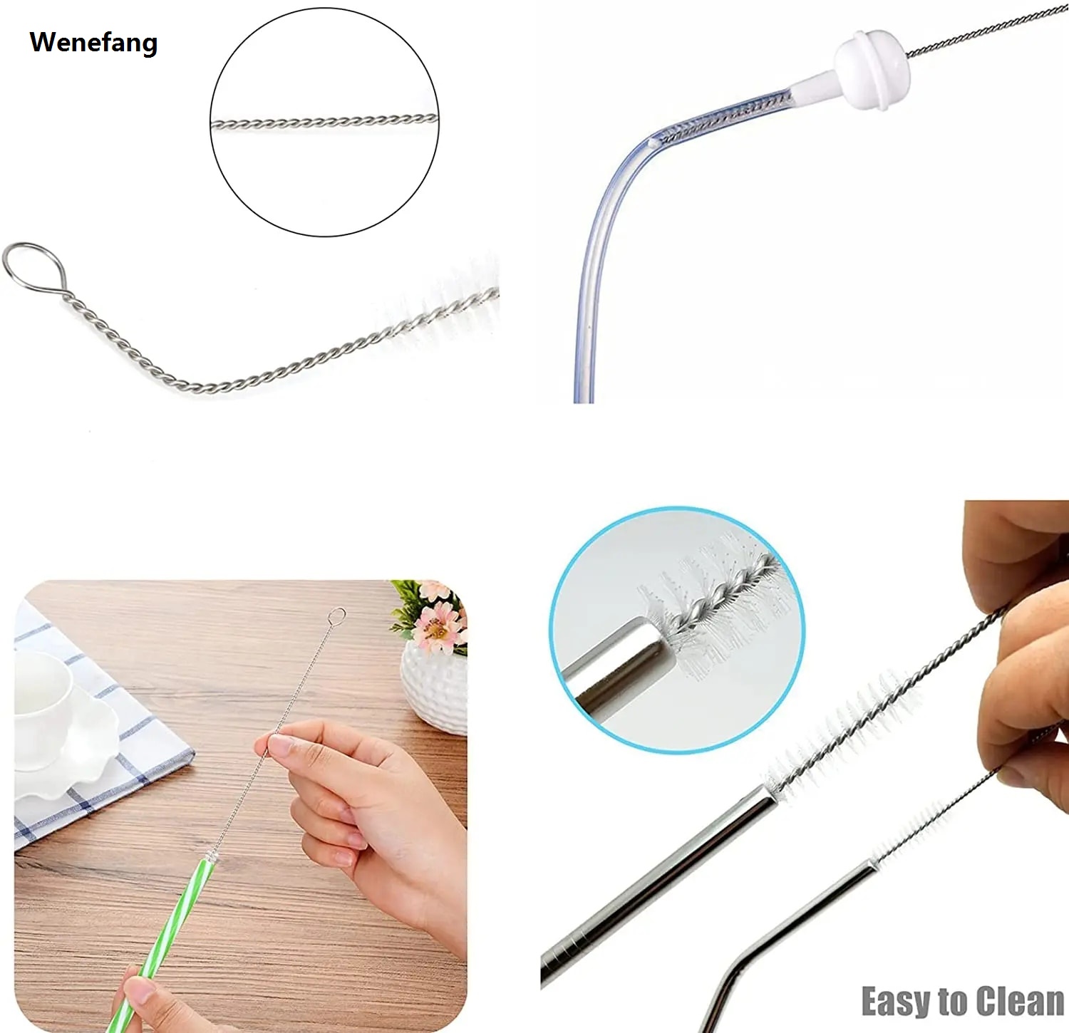 Wenefang 10pcs Drinking Straw Brush Cleaning Kettle Spout Tumbler Brush Pipe Tube Cleaner for Baby Bottle Funnel Teapot Nozzle Glasses