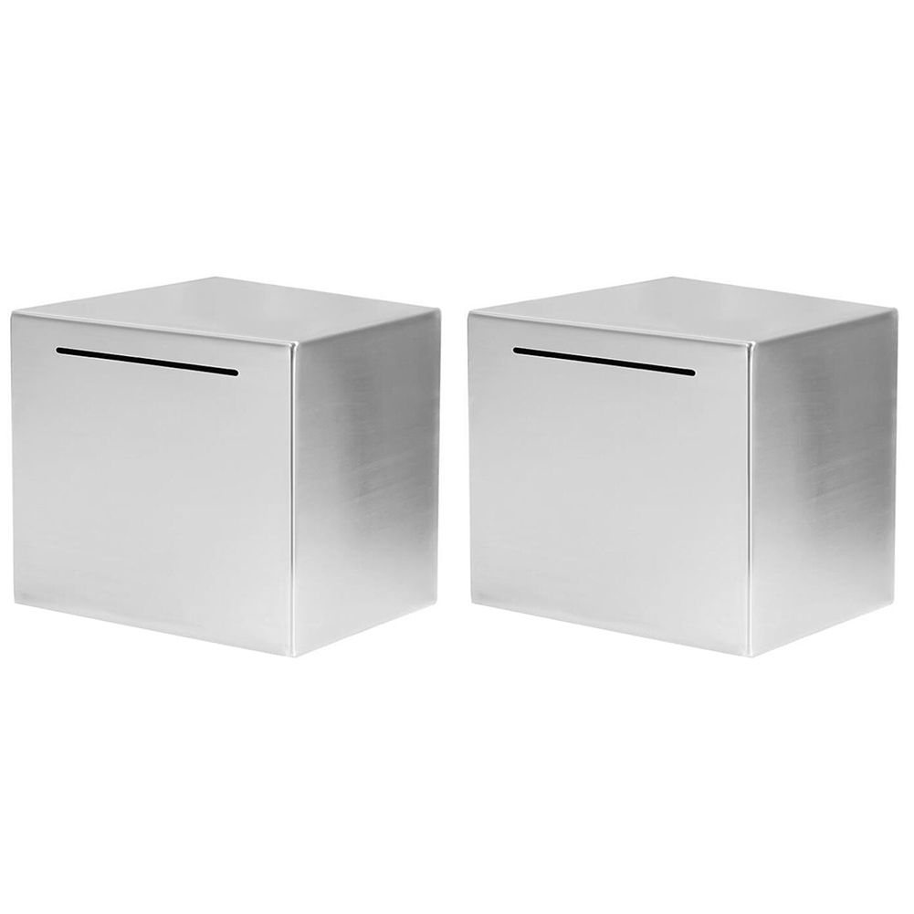 fasdaga 2X Safe Piggy Bank Made of Stainless Steel,Safe Box Money Savings Bank
