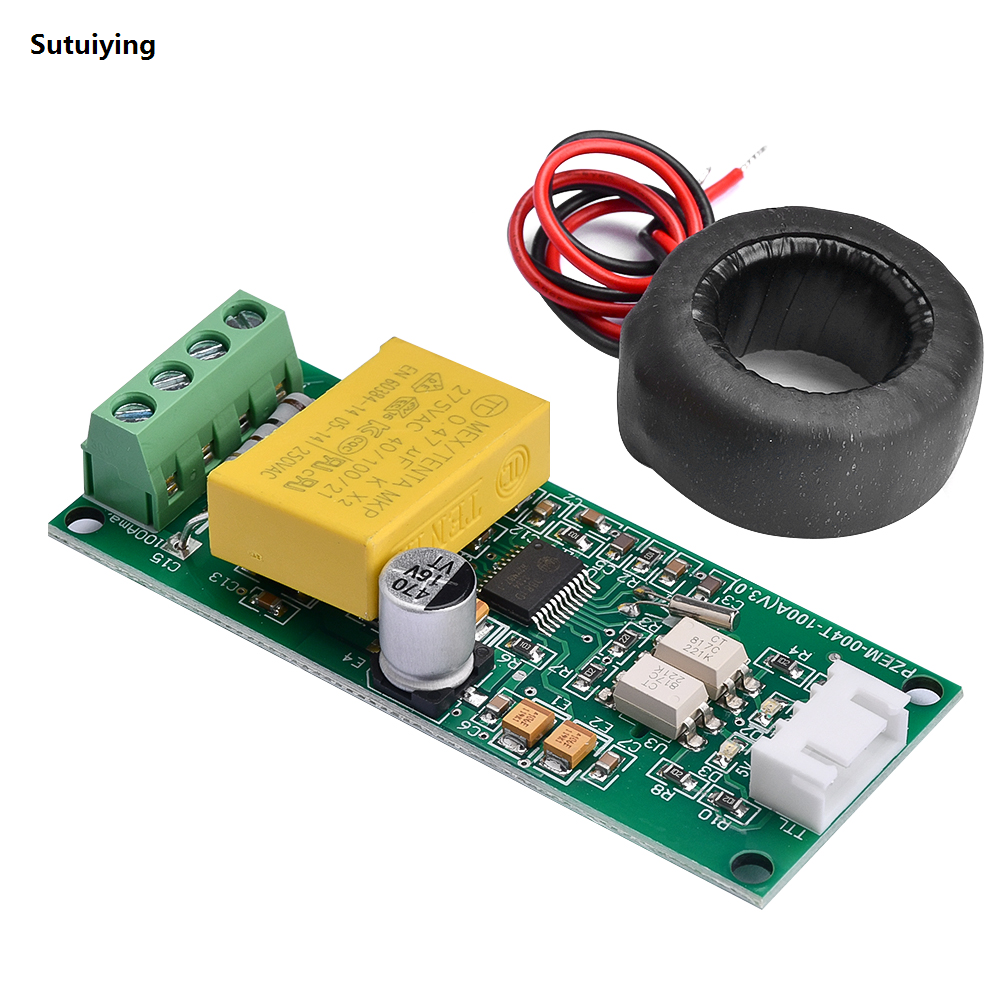 Sutuiying AC Digital Multifunction Meter Watt Power Volt Amp TTL Current New style Test Module PZEM-004T With Coil 0-100A 80-260V AC For Arduino