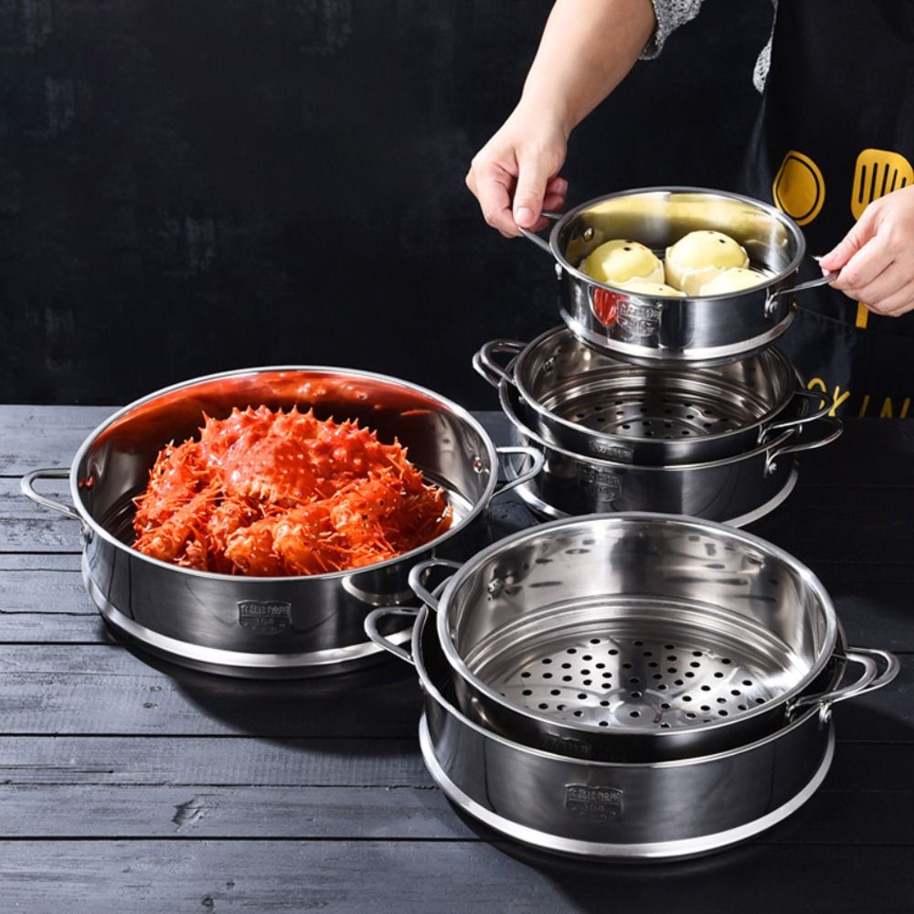 New 304 Stainless Steel Steamer Basket Kitchen Cooking Tool Generic Pot Steaming Grid Multifunction Safe Material Steam Rack