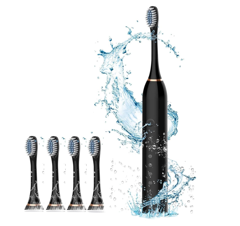 X-9 Sonic Electric Toothbrush with 4 Replacement Brush Heads