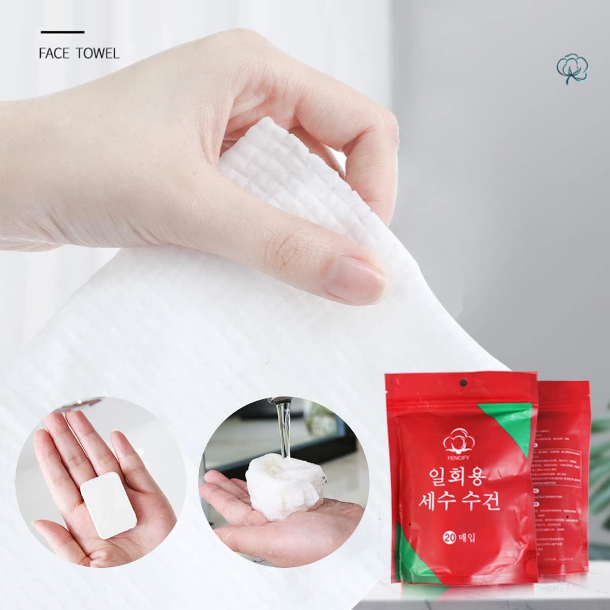 Portable Face Care Face Cleaning Wipes Mini Cotton Hand Towel/Tissue 20 Pcs