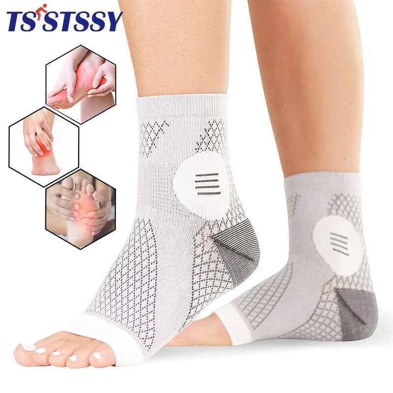 1Pair Brace Plantar Fasciitis Men Women Neuropathy Compression Ankle Foot Arch Support Socks Heel Spur Relief,