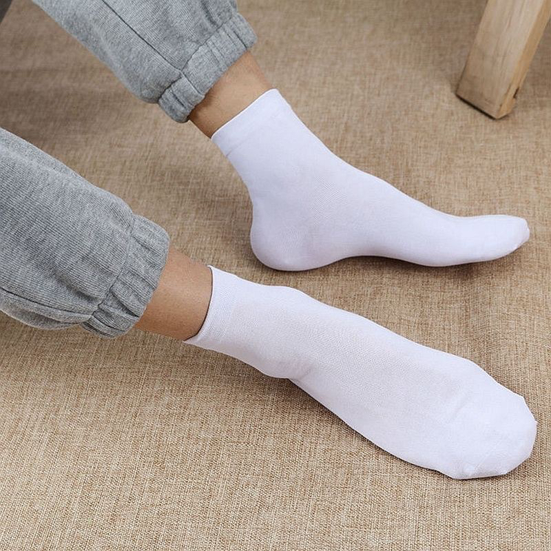 2 Pairs Cotton Plain School Office Mid Cut Socks For Unisex - Fashion | Socks For Men And Women | Footwear