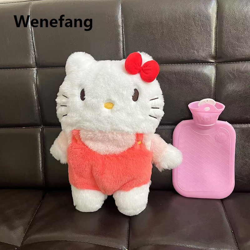 Wenefang 2024 Kawaii Sanrio Hello Kitty Plush Hand Warm Bottle Hot Water 2025 Bottles Winter Portable Warm Hand Bag Anime Toys Christmas Gift
