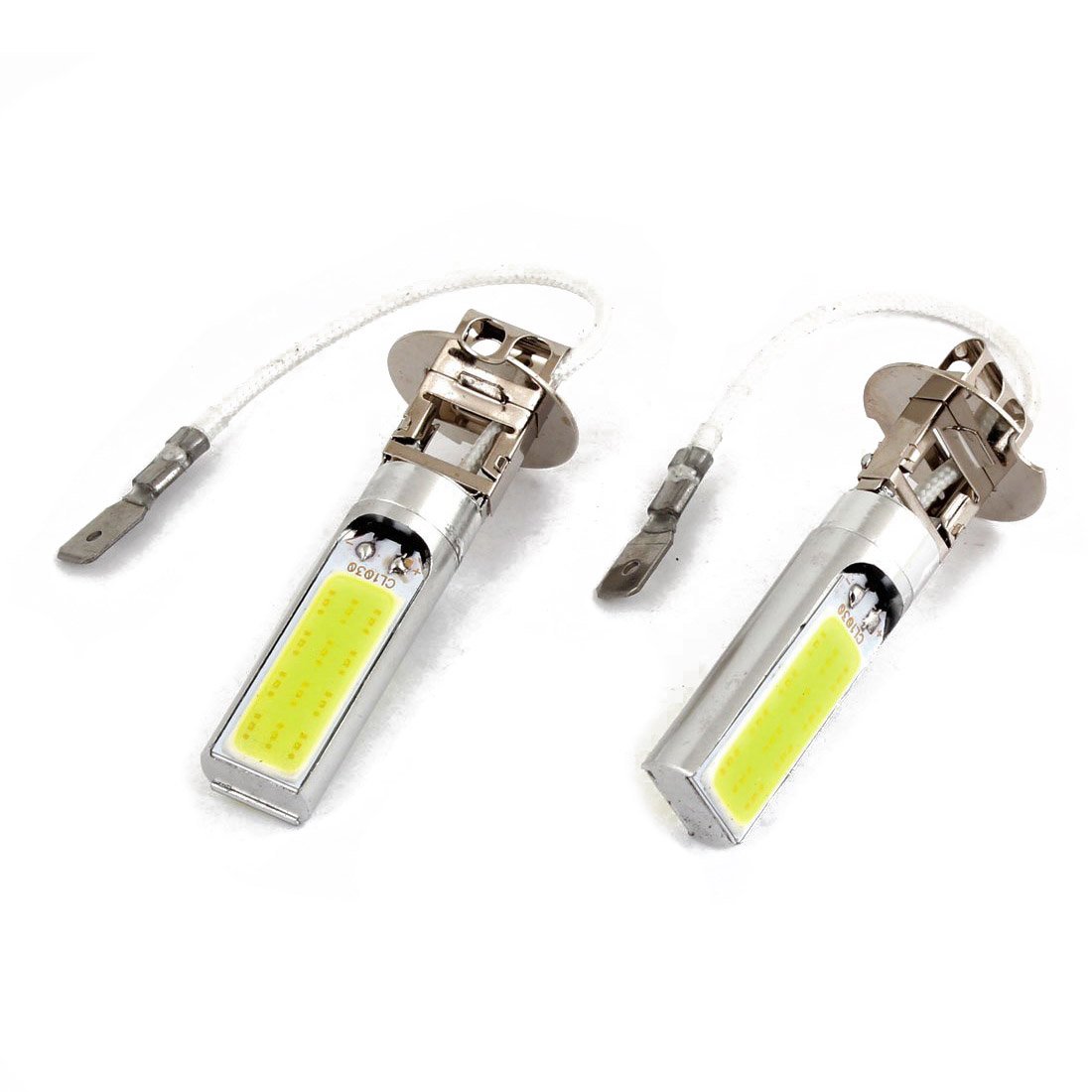 2 Pcs H3 15W LED COB DRL Lamp White Driving Head Light Bulbs