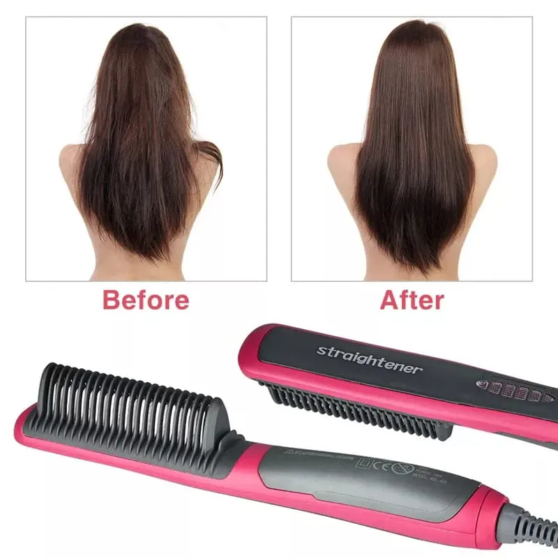 Electric Hair Straightener and Curler Comb