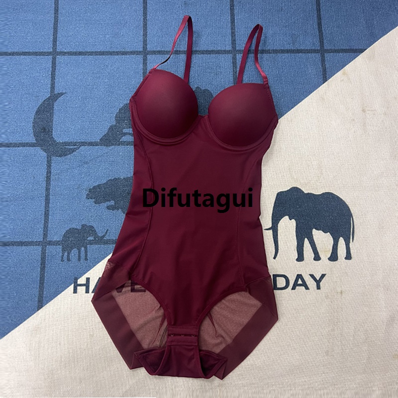 Difutagui Underwire White Bodysuit Women Shapers Stretch Bargain price Solid Color Silky Underwear Shapewear