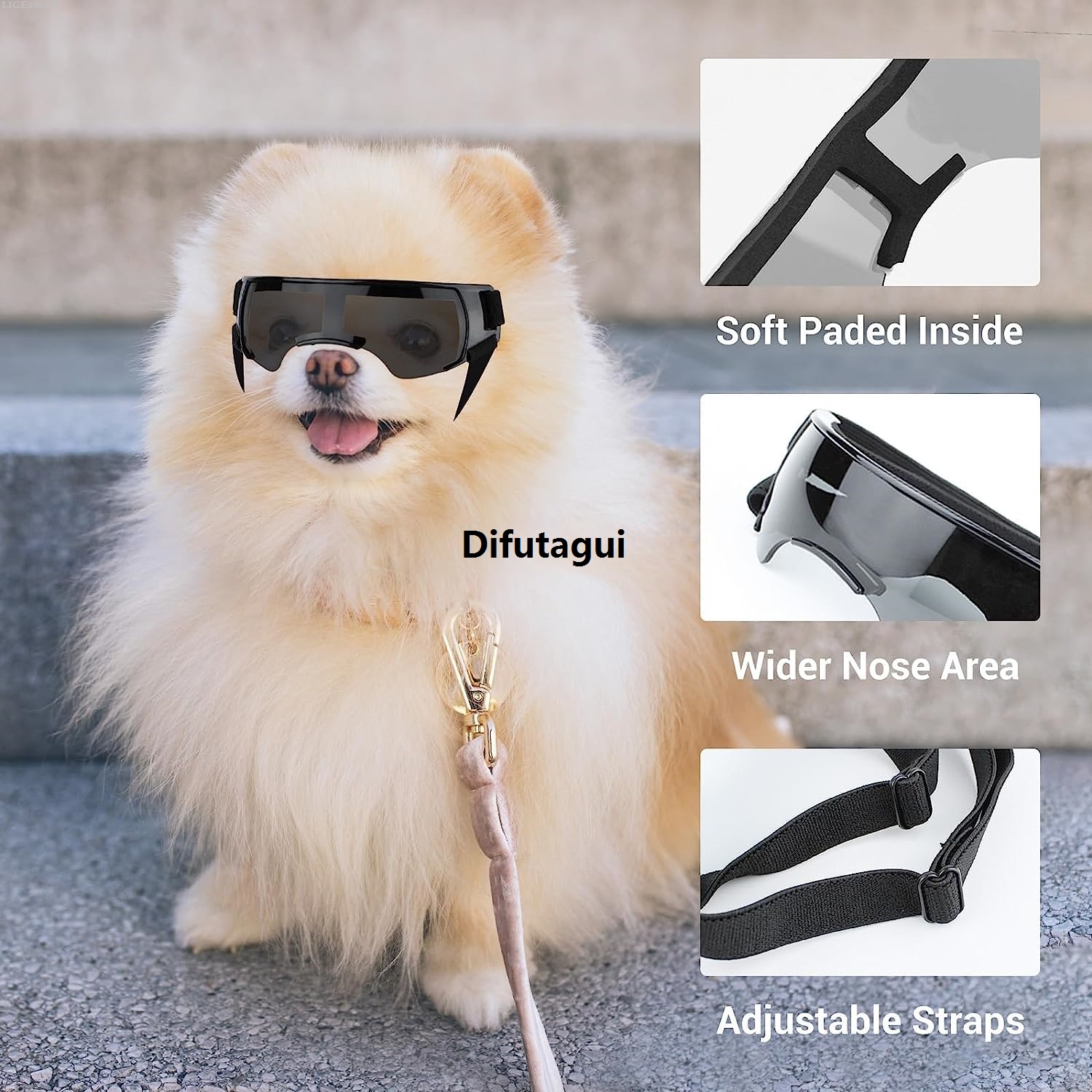 Difutagui smart Adjustment possible, puppy lens UV400 anti-fog, goggles dog Original Sales promotion ATUBAN sunglasses small sunglasses lightweight dog goggles