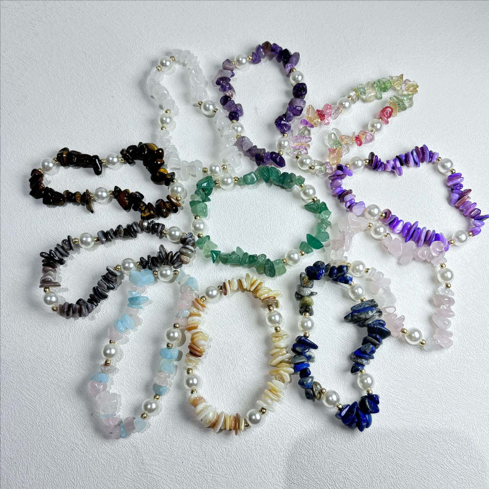 【New arrivals】Niche original gravel pearl bracelet natural stone amethyst bracelet jewelry bracelet women
