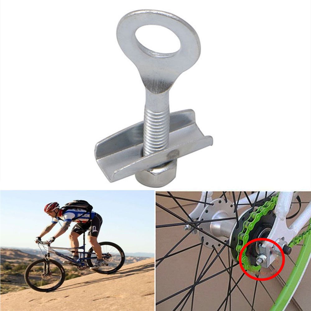 2Pcs High Quality Practical Sliver Single Speed Track Bike Chain Tensioner Adjuster Fixed Gear Bicycle Accessories