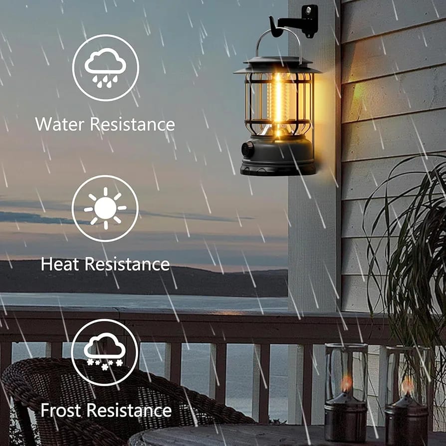 1PC Rechargeable VINTAGE LED Camping Light Solar Lamp USB Portable Lighting Solar Lantern Rechargeable Lamp Waterproof
