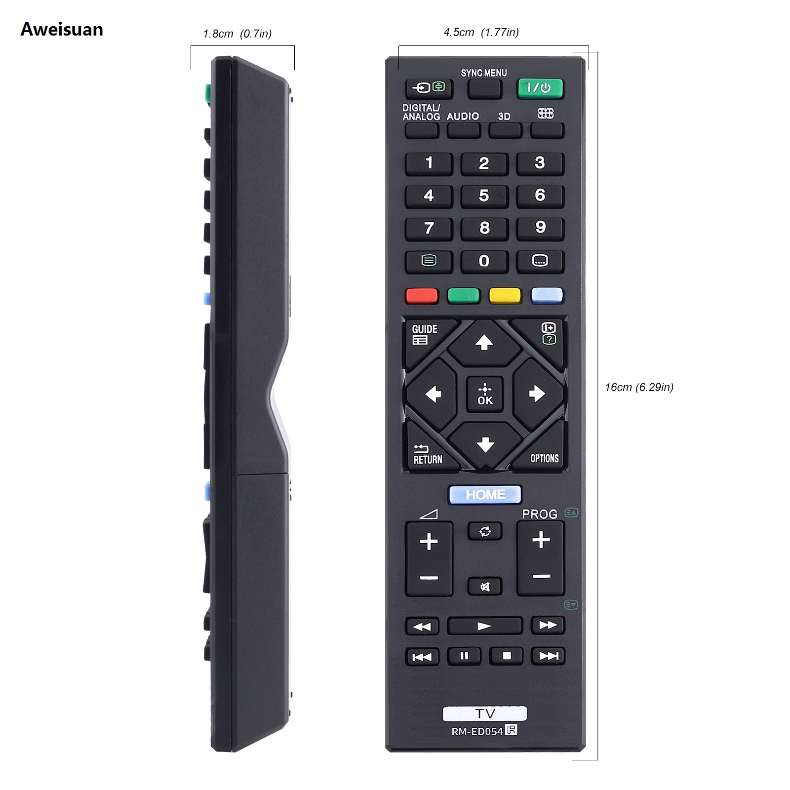 Aweisuan 【2025 Version】 ReplacementRM-ED054 universal Remote Control For Sony TV SMART LCDLED TV KDL-32R424A KDL-40R470AKDL-46R473A -NO SETUP REQUIRED
