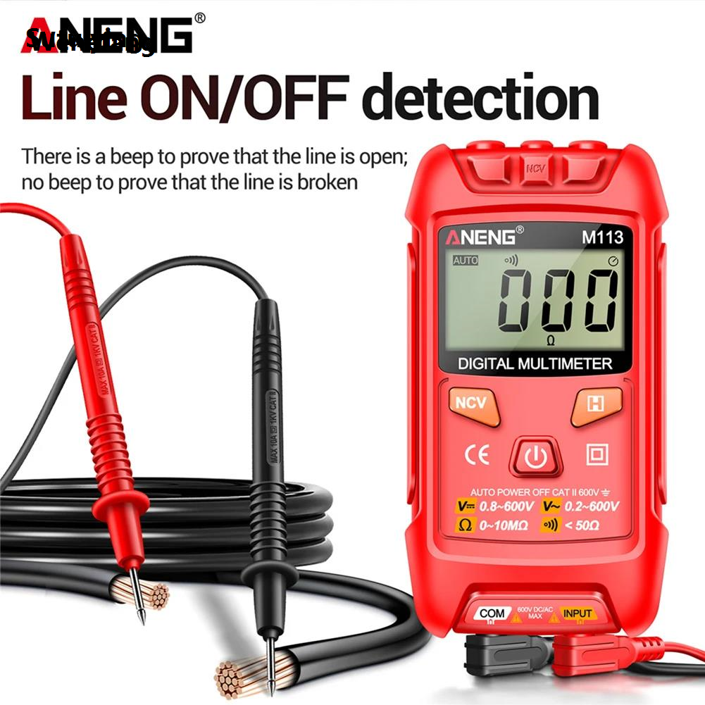 Wenefang Sutuiying ANENG M113 Pocket Portable Multimeter Tester 1999 Counts Mini 【2025 Version】 Portable Multimeters AC/DC Voltage Auto Machine Multitester Tool