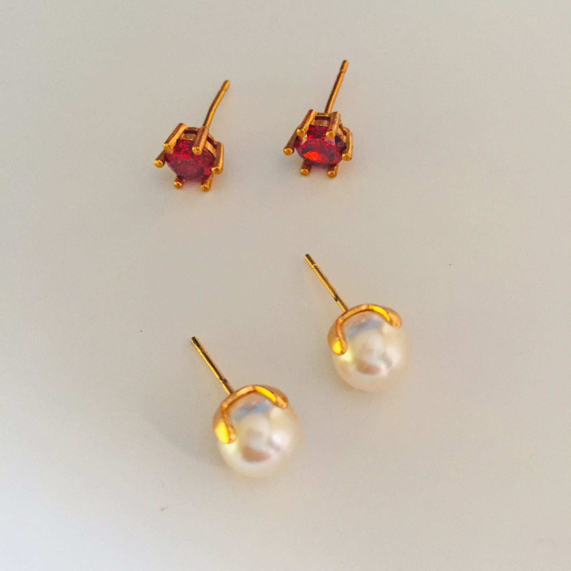 Gold Plated White Stone Pinjada Design Earring For Women