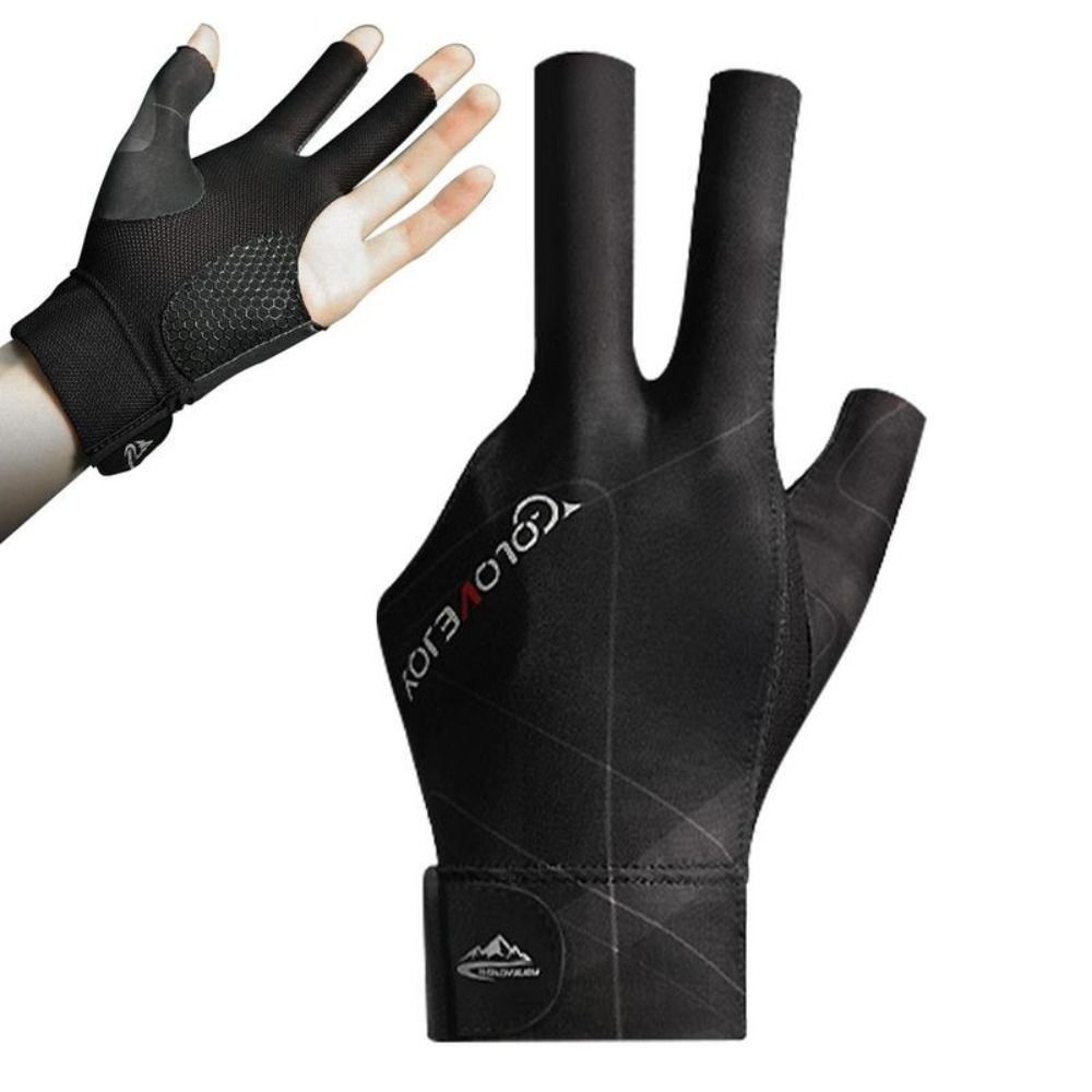 1PCS New Three Fingers Snooker Glove Anti Skid Elasticity Billiard Glove Spandex Breathable Training Glove Fitness Accessories