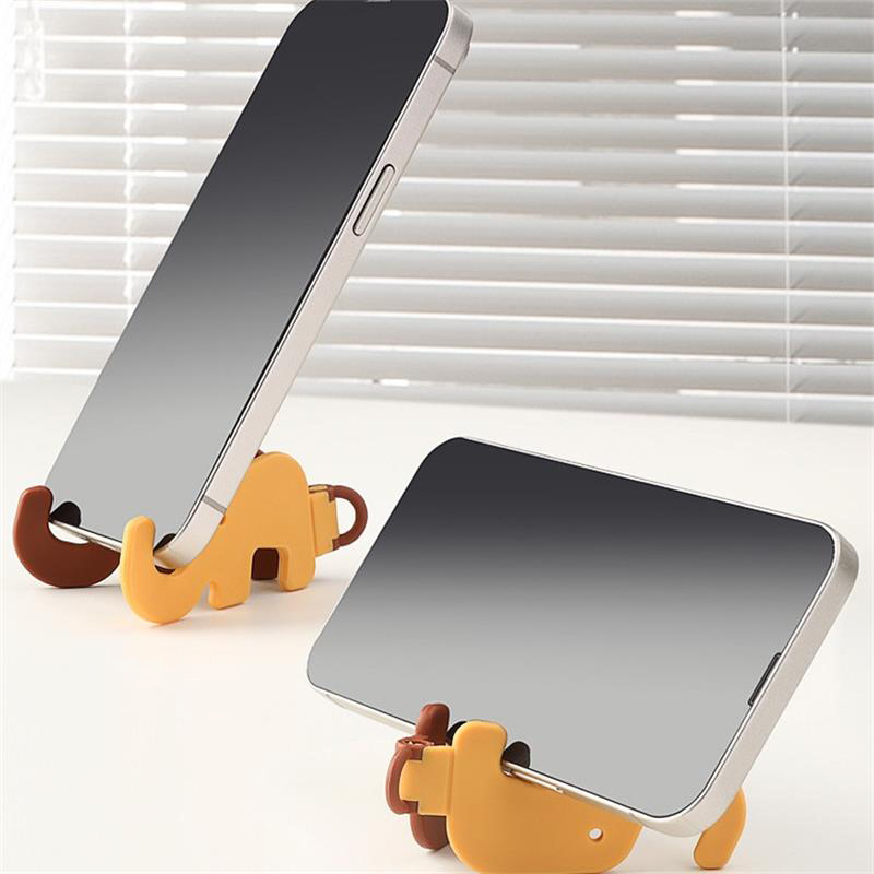 3PCS/Bag Mini Elephants Cute Cartoon Animal Lazy Desktop Mobile Phone Stands Base Design Easy Portable Stands Foldable Key Chain CF8