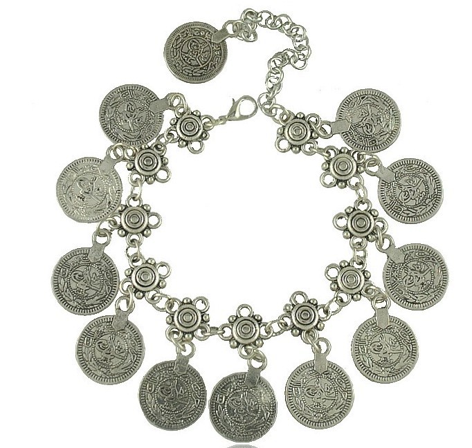 【New arrivals】Fashion Bohemian style retro style carved coin short anklet