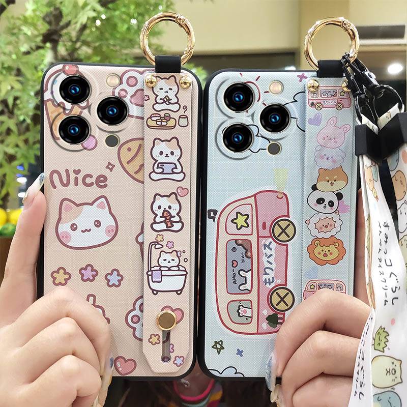 Soft case Wristband Phone Case For Oukitel C3 2025 Anti-knock Fashion Design Silicone Kickstand Phone Holder Waterproof