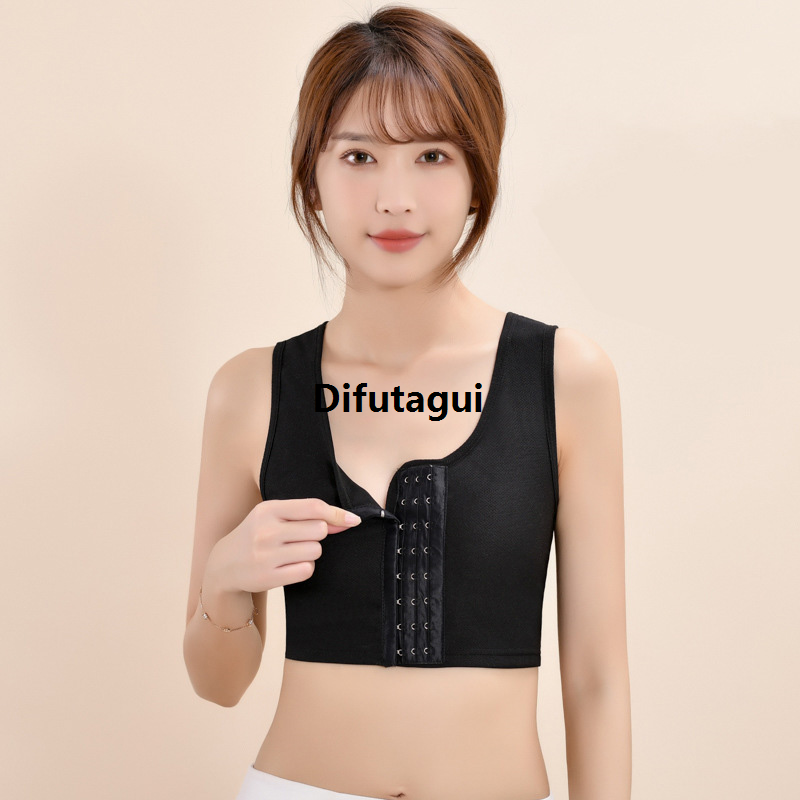 Difutagui OWEQ Women Chest Binder Breathable Sportwear Trans Crop Top Flat Fashion Breast Binder Les Buckle Tomboy Bra Tank Stretch Shaping Corset