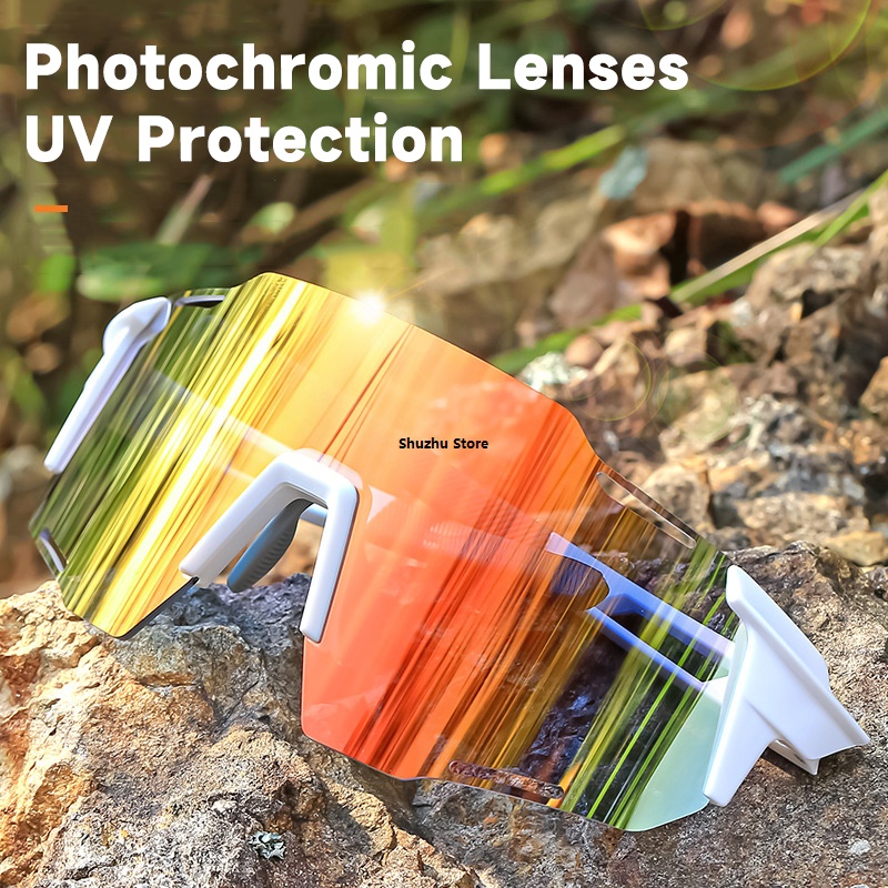 Linman Shuzhu StoreAffordable New Photochromic Cycling Sports Sunglasses Special Unisex UV400 Color Film Lenses Sun Glasses Men Women Biking Goggles