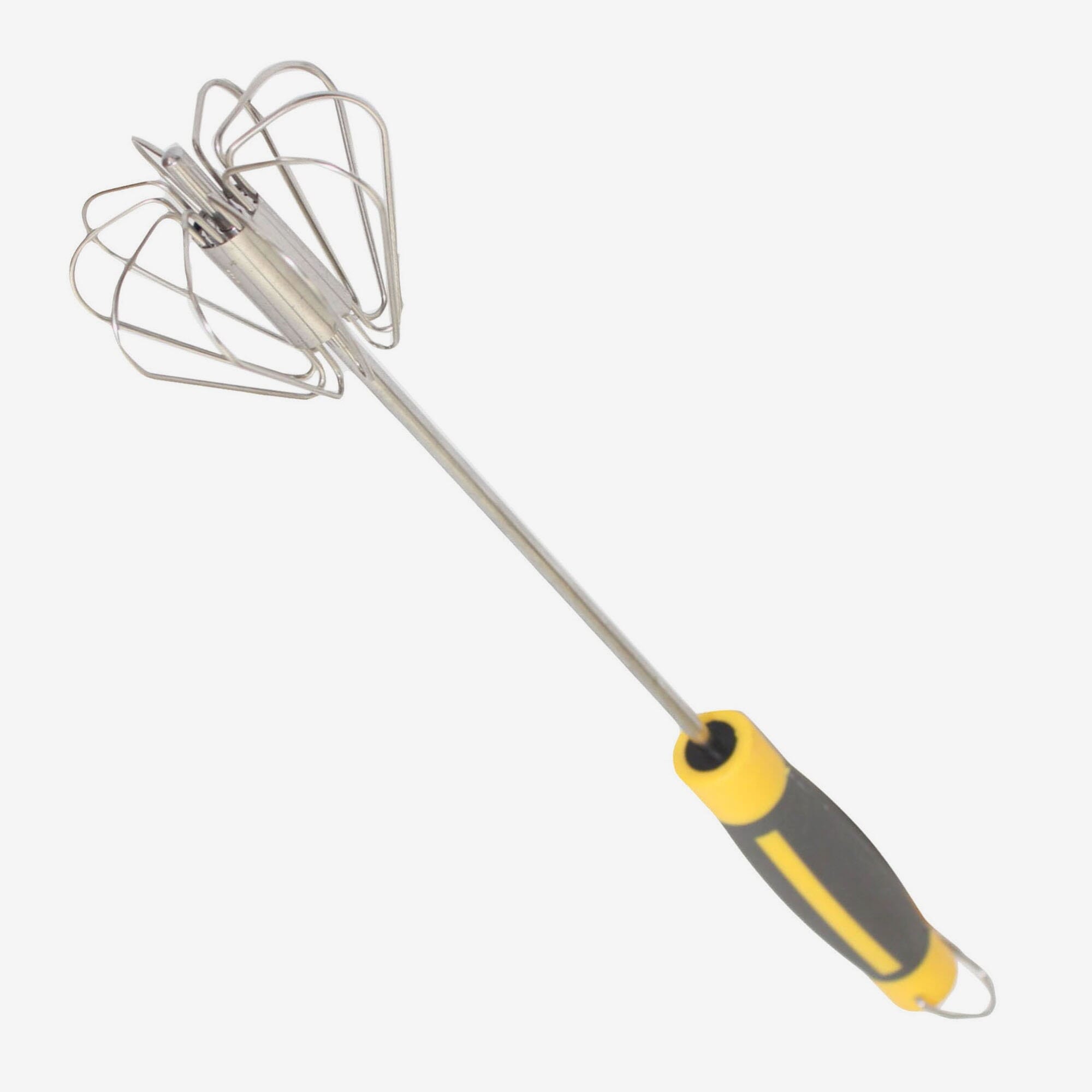 Stainless Steel Mix Egg, Lassi, Butter Milk Maker, Mixer Spring Hand Press Blender