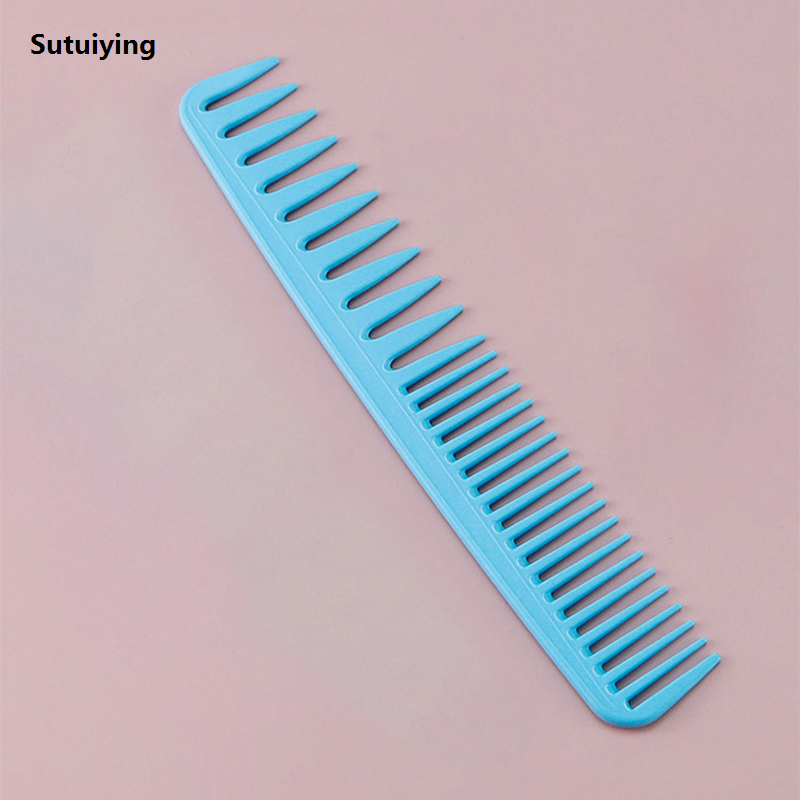 Sutuiying Double Side Wide Tooth Barber Comb Long Curling Anti Static Flat Fashion Head Cutter Comb Professional Salon Haircut Styling Tools
