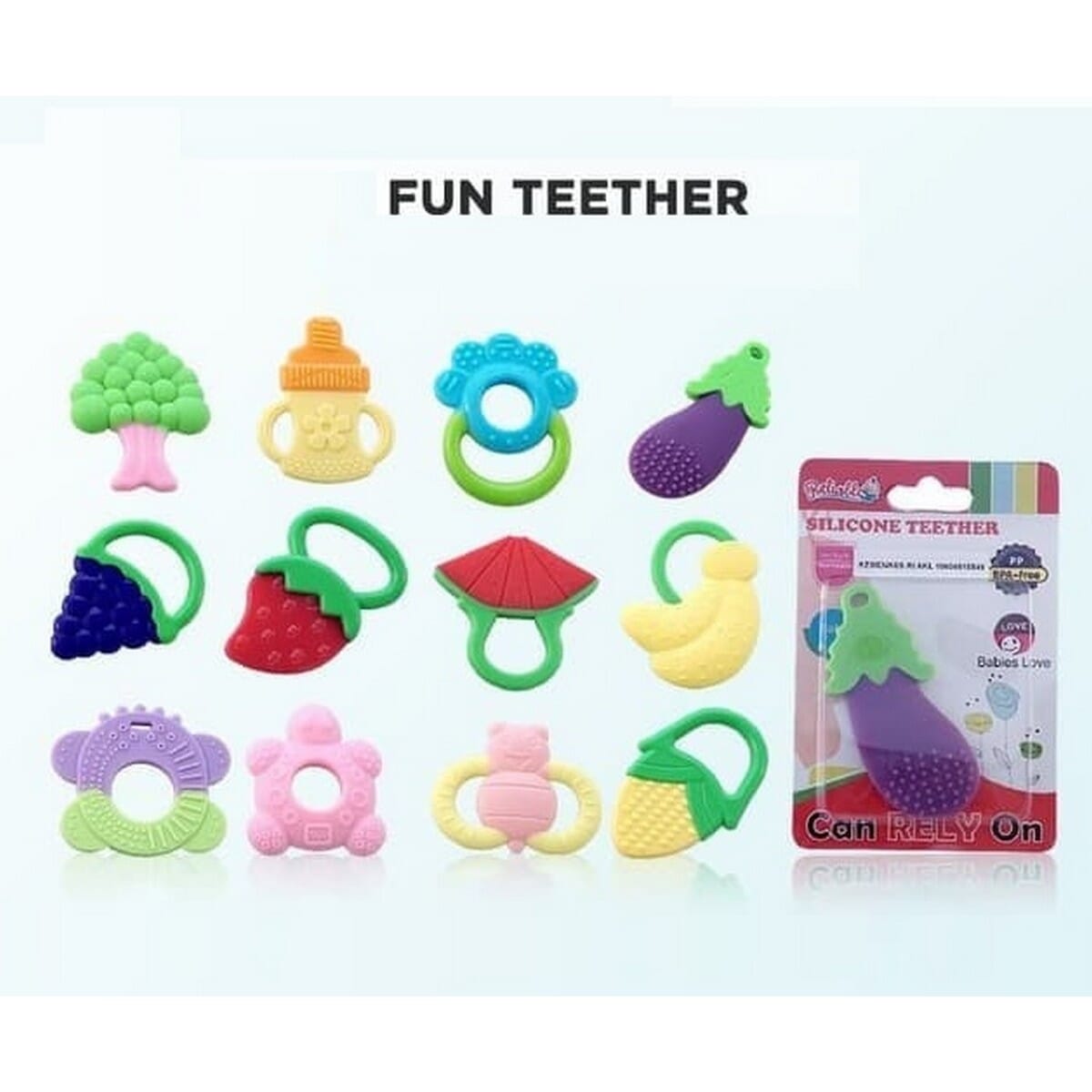 Mumlove Silicone Fruit Teether Toy For Babies, Bpa-Free And Safe To Chew