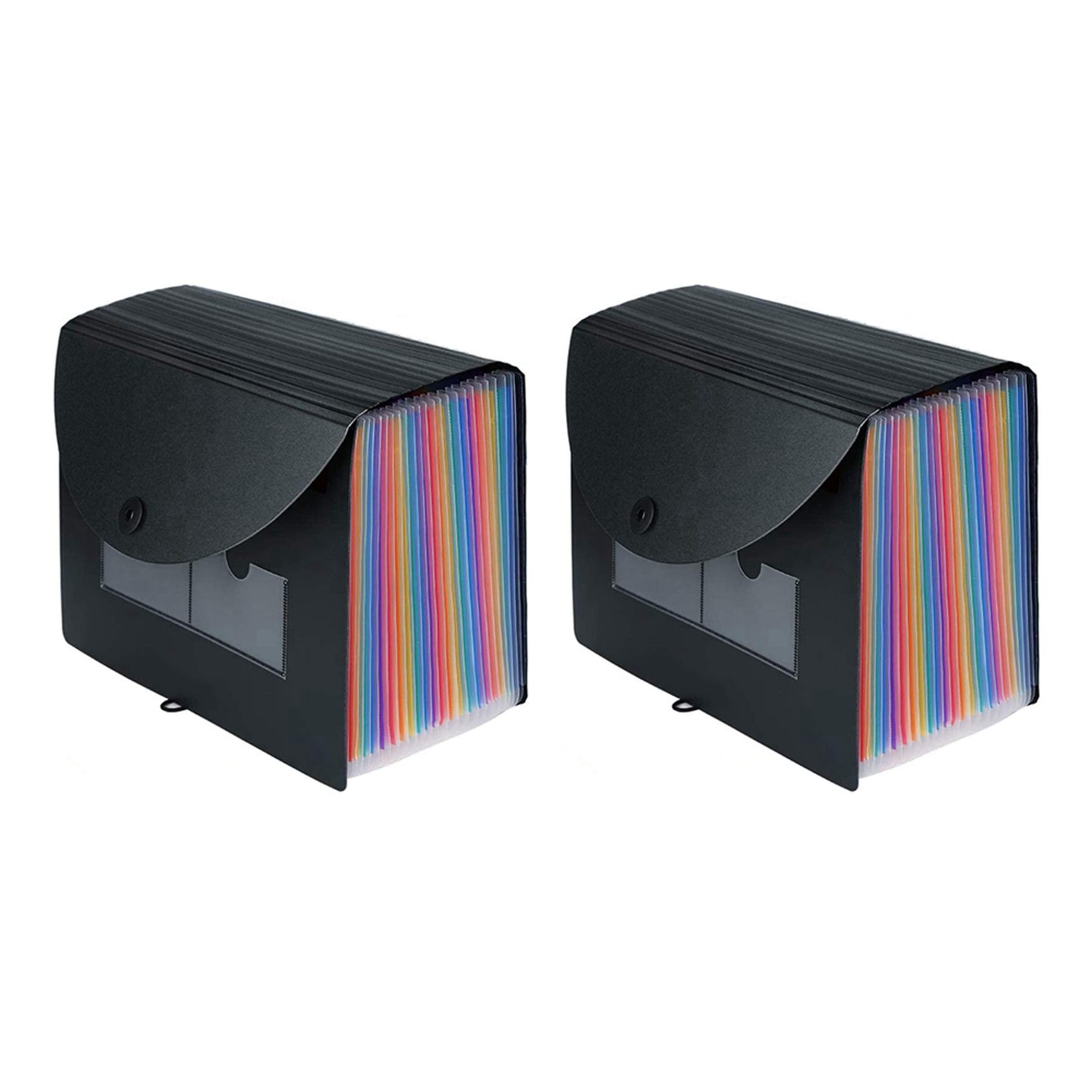 fasdaga 2X Expanding File Folder 24 Pockets Portable Rainbow A4 File Organiser Self Standing Accordion Document Filing Box