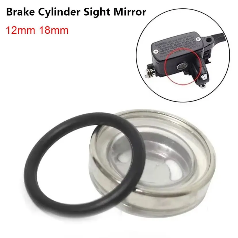 1PCS New Brake Master Cylinder Brake Pump Oil Mirror Dirt Gasket Upper/Rear Brake Pump Reservoir Sight Glass Clutch 12MM 18MM Motorcycle Parts
